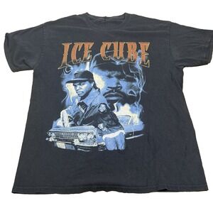 Ice Cube Graphic Rap Tee Black‎ Hip Hop T-Shirt Size Vintage Style Streetwear